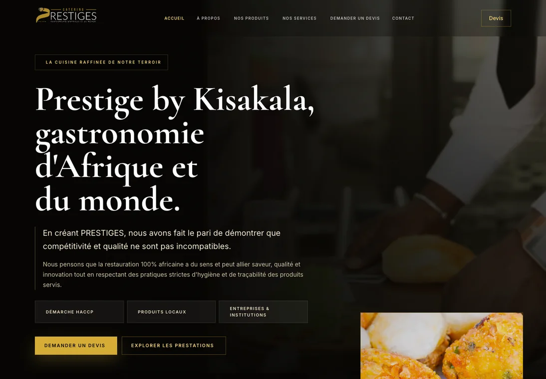 Capture du projet Prestige Catering SA